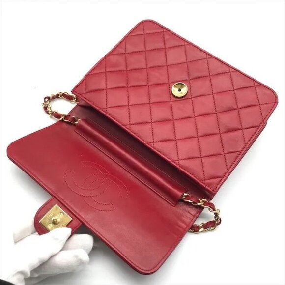 Authentic CHANEL 24K Vintage Classic Single Flap Bag Quilted Lambskin Chain Tote - Picture 7 of 8